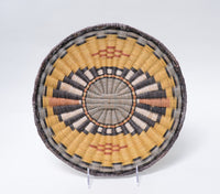 Antique Hopi Wicker Basketry Tray  - SUN - by Elfreda Nasevoema