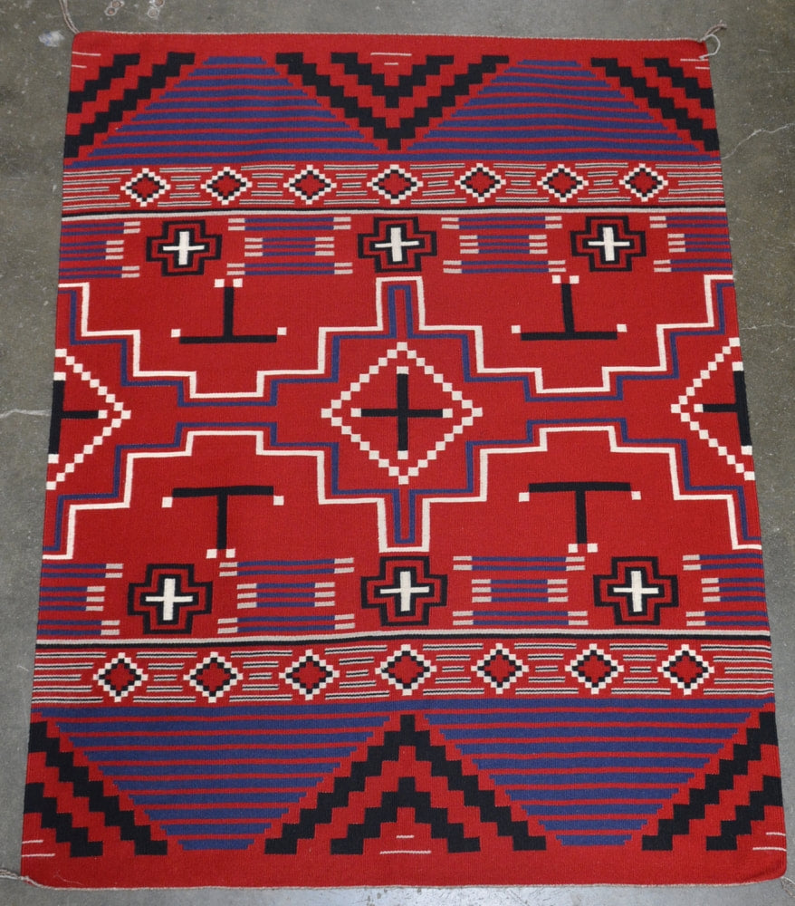 Fine Navajo Rug Ganado - Classic Revival - Spider Woman's Cross