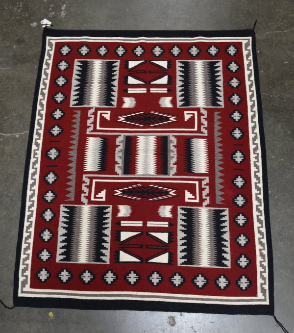 Fine Navajo Rug Storm Pattern by Elona Yazzie