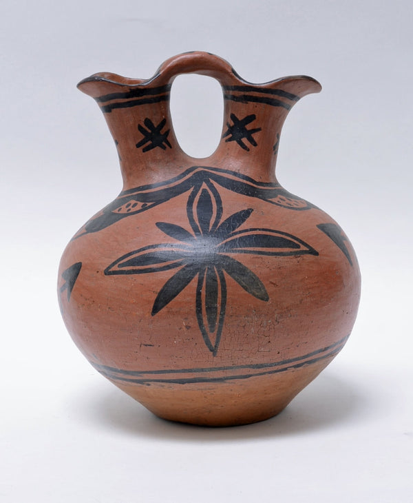 San Ildephonso Pueblo Black on Red Wedding Pottery Jar