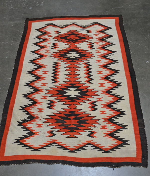Large Navajo Rug - Ganado - Cloud Motif - Damaged