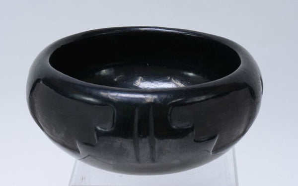 Santa Clara Pueblo Blackware Pottery Bowl By Lorencita Naranjo Tafoya