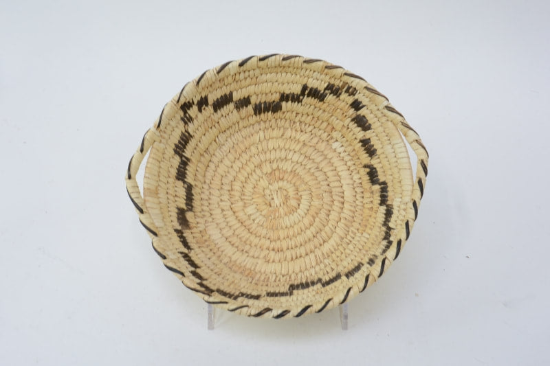 Papago Indian Basketry Tray / Bowl with Handles