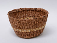 Antique Quinault basketry bowl, light band in center