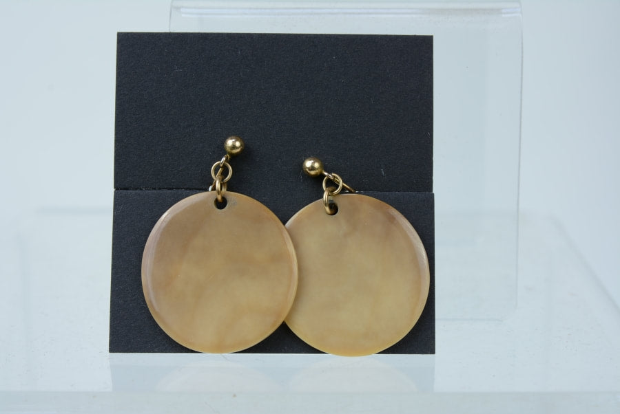 Eskimo Fossil Walrus Ivory Earrings
