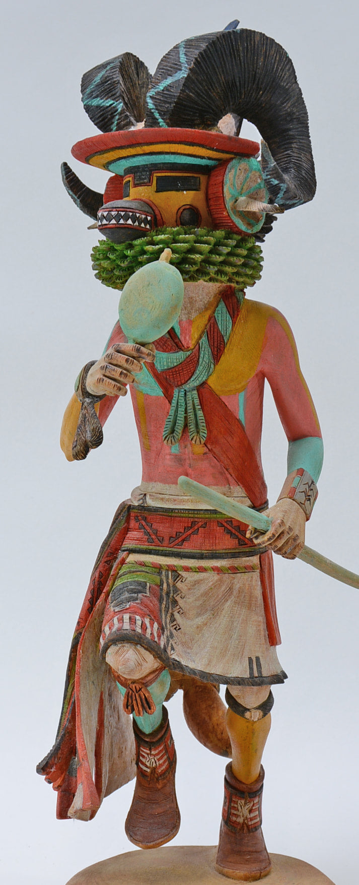 Hopi Pueblo Big Horn Ram (Pang) Kachina Doll By Sam Kayquoptewa