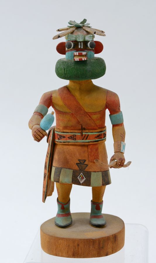 Hopi Pueblo Sikyachantaka Crazy Rattle Kachina Doll By Colleen Talahytewa