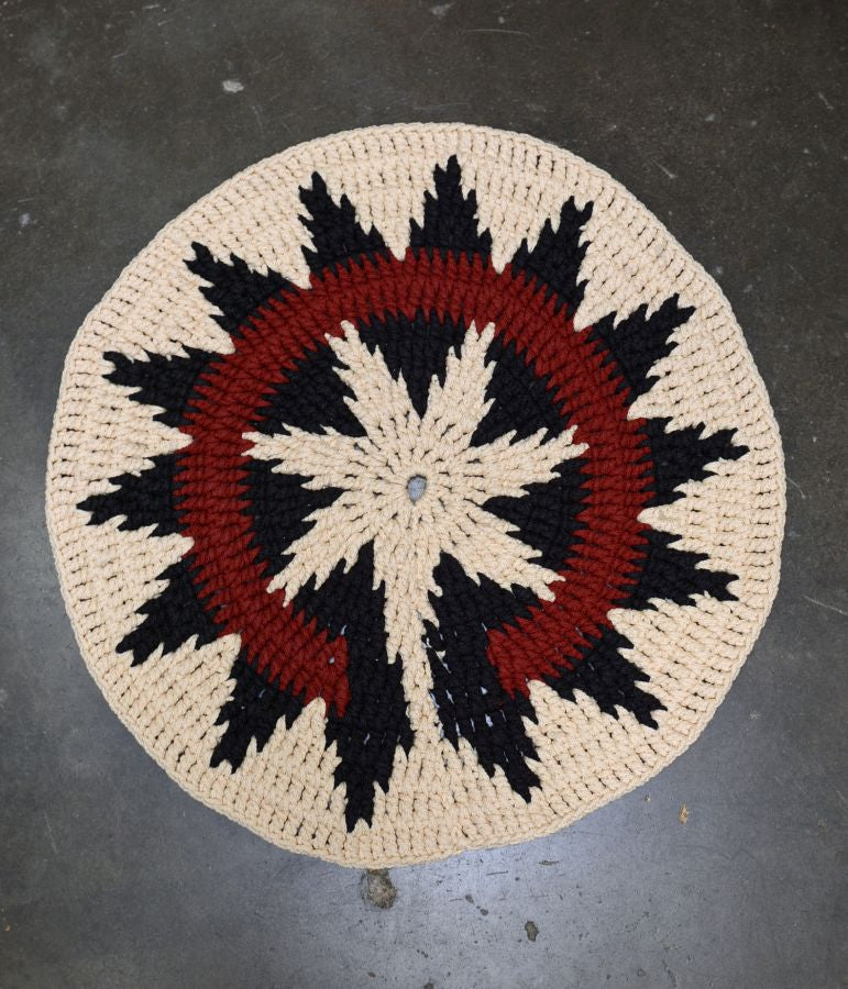 Navajo Cord Woven Wedding Basket Rug