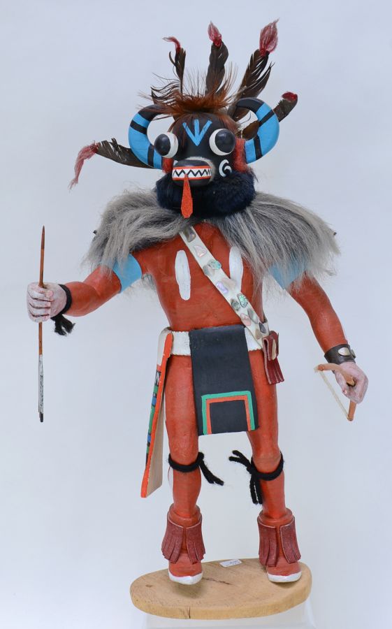 Hopi Pueblo Black Ogre Kachina Doll By Austin Komalestewa Sr.