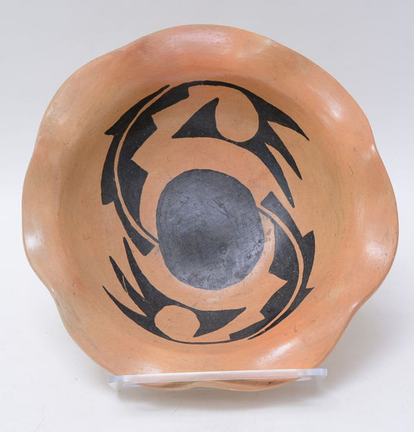 Historic Hopi Pueblo Pottery Bowl with Scalloped Rim