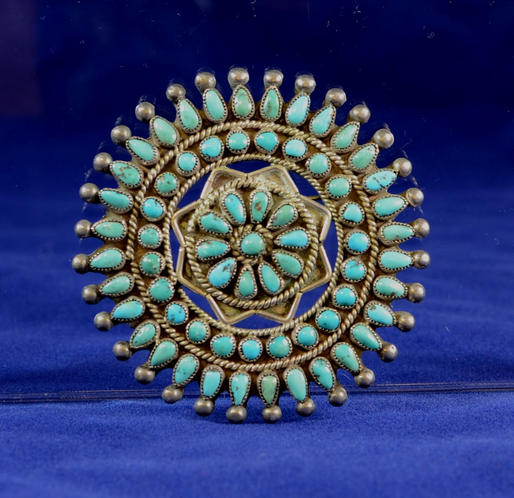 Zuni Indian Cluster Broach / Pin from the CG Wallace Family Collection