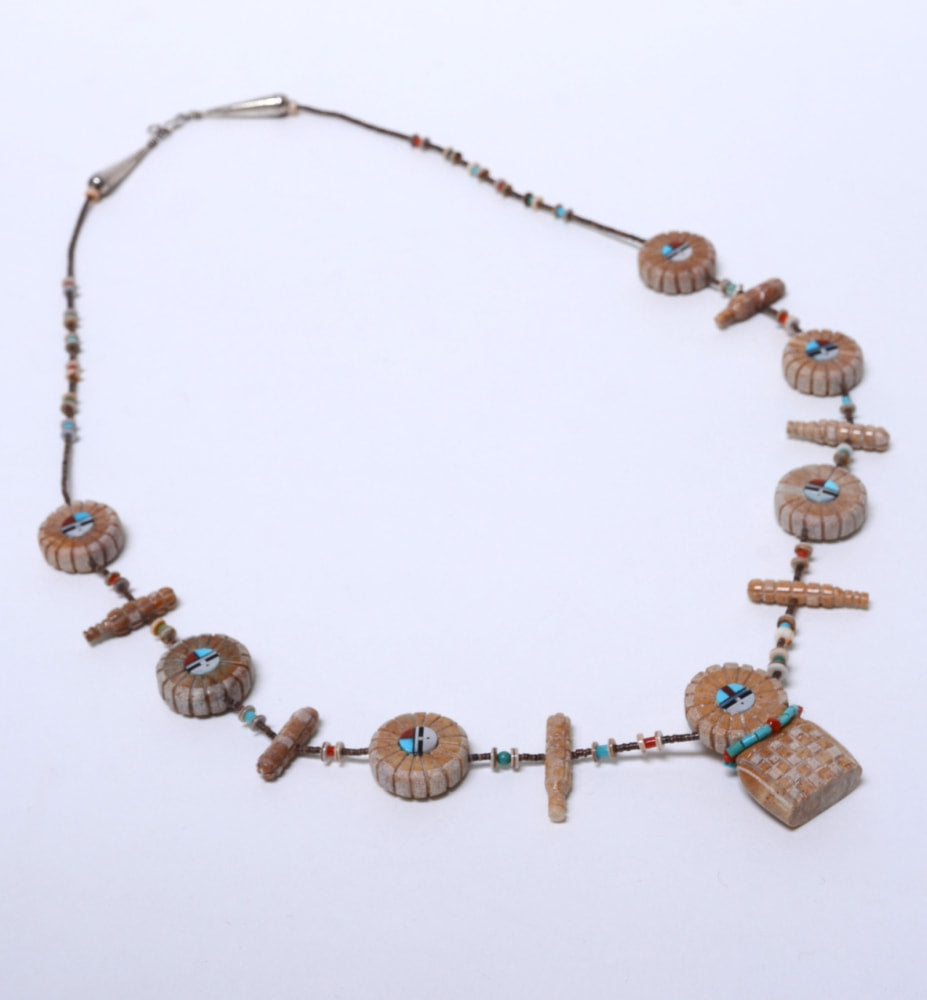 Zuni Sunface Maiden and Corn Necklace