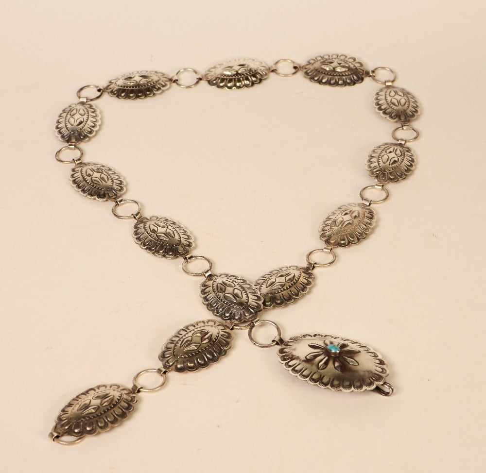 Navajo Link Sterling Silver Concho Belt - CG Wallace Family Collection