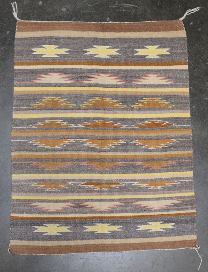 Navajo Rug, banded goldtone Classic Revival