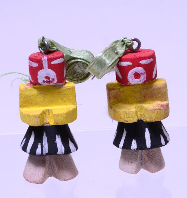 Antique Hopi Pueblo Route 66 Style Kachina Doll Pins Pair