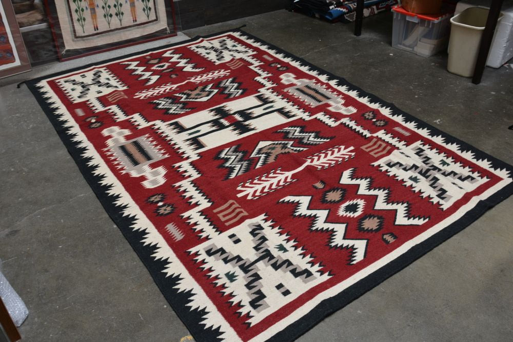Southwest Area Rug - All Wool -Storm Pattern Style 6' x 9'