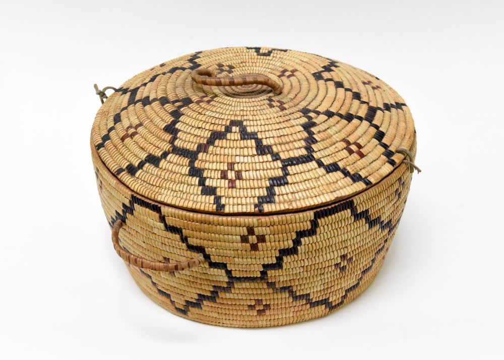 Antique Salish Thompson River Covered Indian Basket