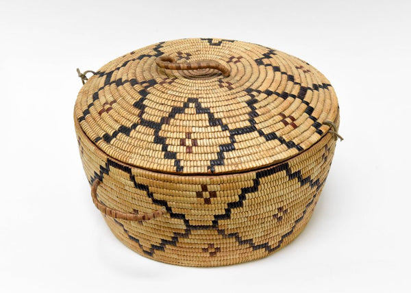 Antique Salish Thompson River Covered Indian Basket
