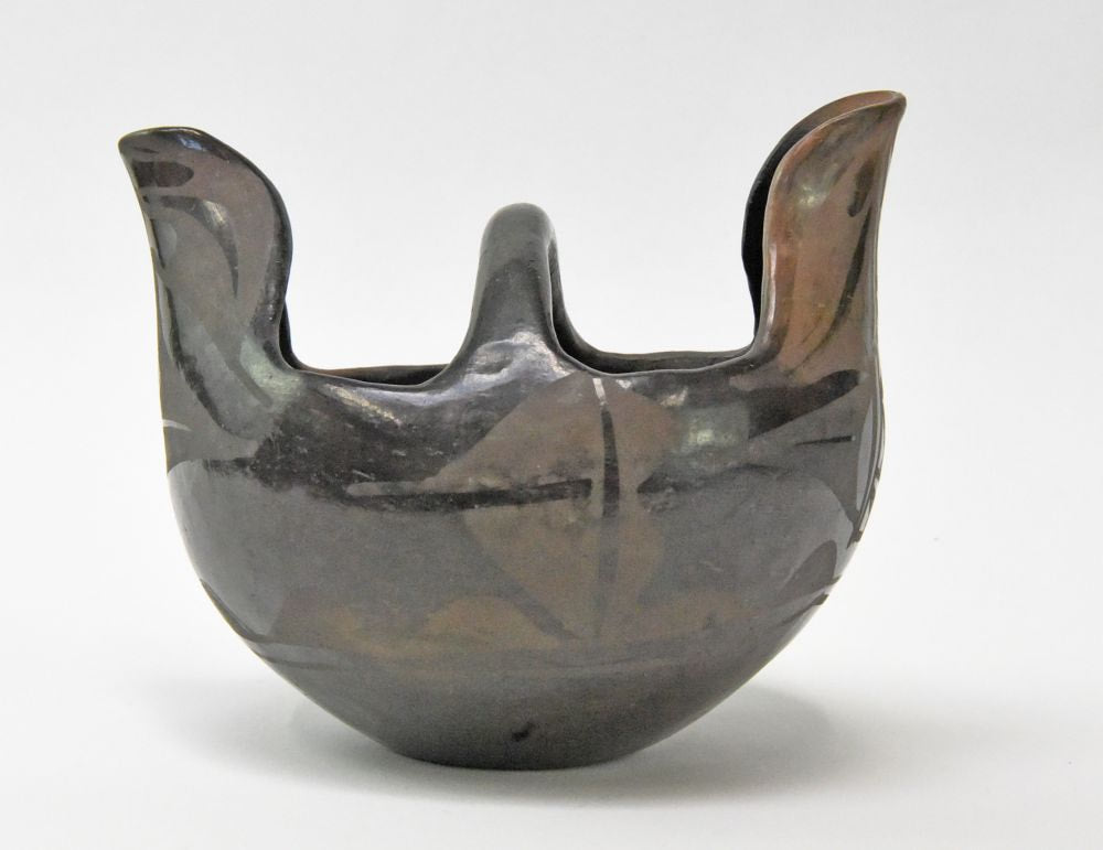 Early Santo Domingo Pueblo Black on Black Pottery
