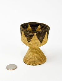 Fine Antique Pima basketry cup with pedestal