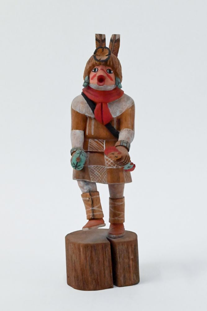 Hopi Pueblo Huhuwa Cross Legged Kachina Doll By Myron Gaseoma