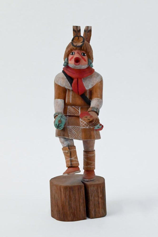Hopi Pueblo Huhuwa Cross Legged Kachina Doll By Myron Gaseoma