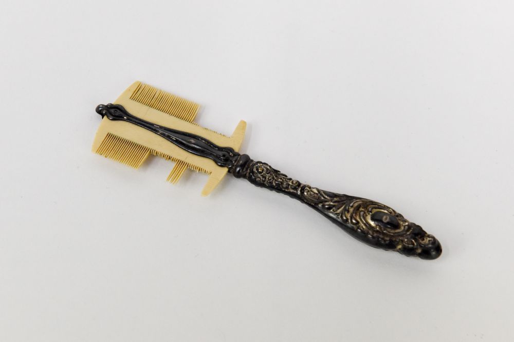 Eskimo Fossil Walrus Ivory Carved Comb