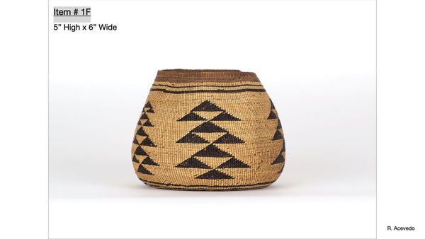 Yurok basket with pine tree motif