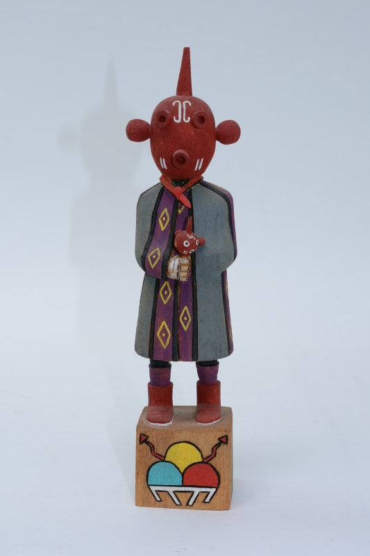 Navajo Mudhead Kachina Doll By V. Long