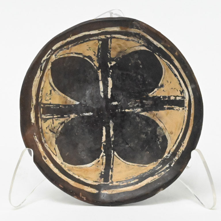 Rare Antique Santo Domingo Pueblo White on Black Pottery Dish