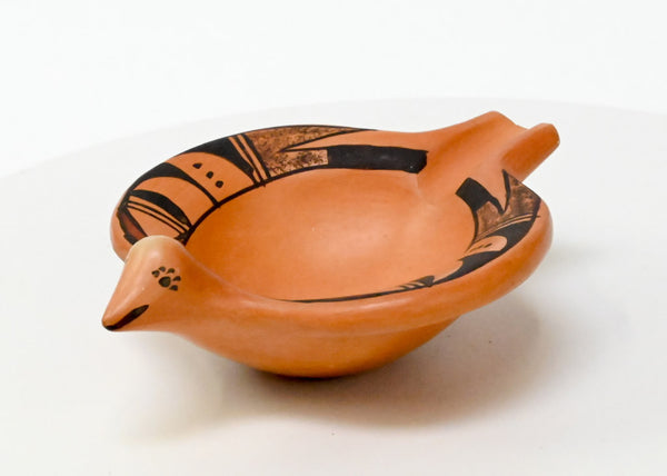 Vintage Hopi Pueblo Bird Pottery Dish By Ethel Youvella
