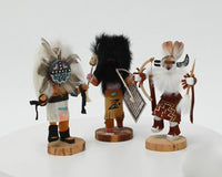 Three Navajo - Hopi Pueblo Sunface - Buffalo - One Horn Kachinas Dolls