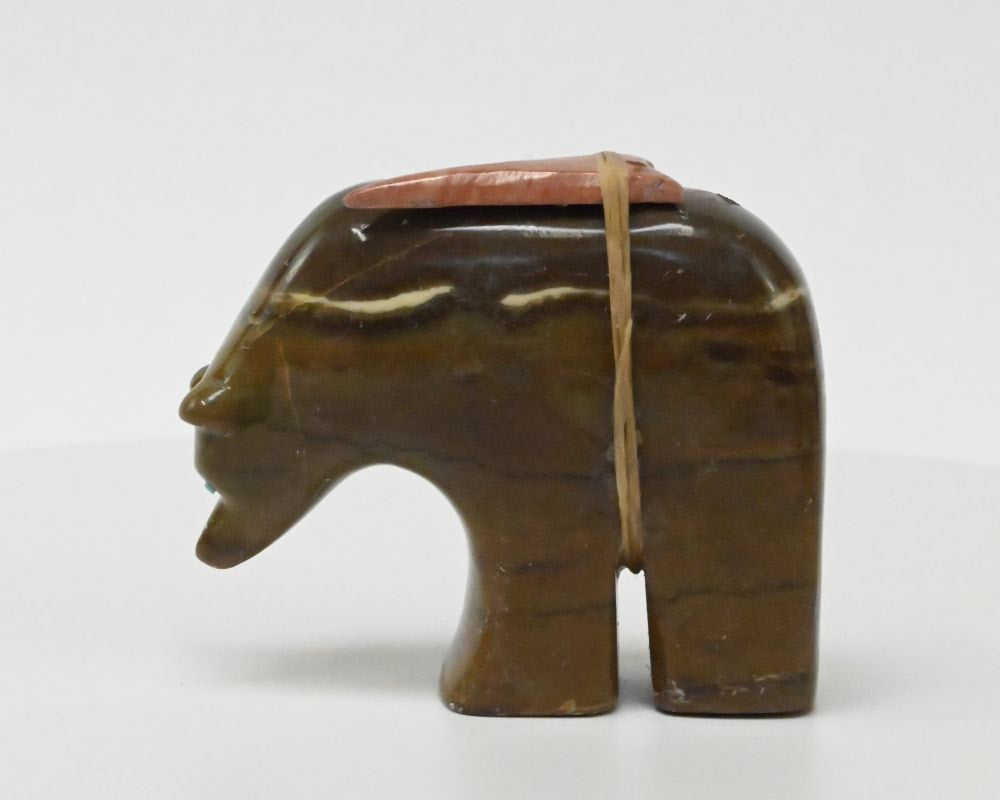 Large Zuni Bear Fetish with arrowhead gift tied on