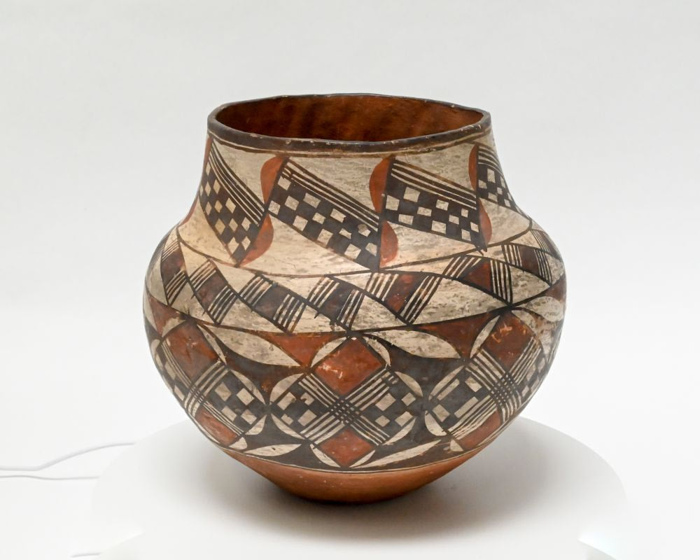 An Early Polychrome Acoma Olla -   Pottery Water Jar