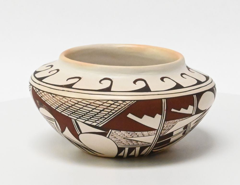 Hopi Pueblo Polychrome Pottery Bowl By Joy Navasie