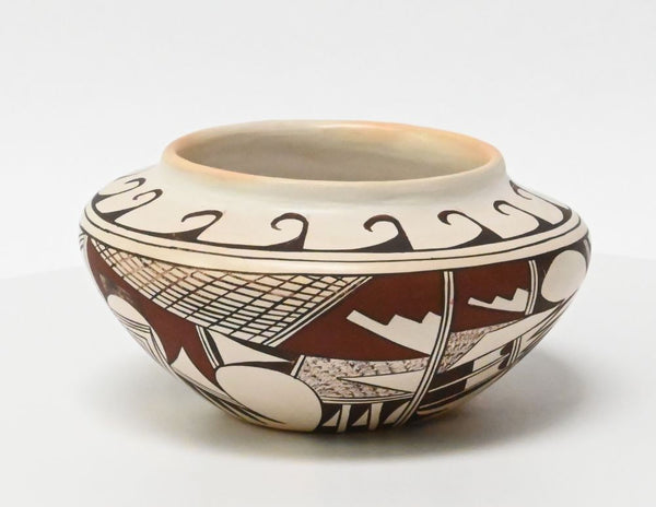 Hopi Pueblo Polychrome Pottery Bowl By Joy Navasie