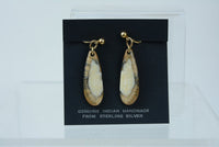Eskimo Beautiful Fossil Walrus Ivory Screw Back Earrings