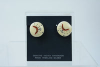 Eskimo Walrus Ivory Seal Face Screw Back Earrings