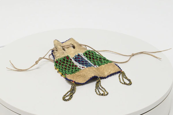 Apache Small Net Beaded Bag with Drawstring