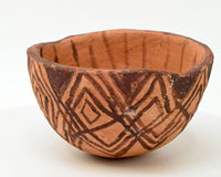 Mohave Pottery red bowl,  signed "Norge" by Betty Barrackman