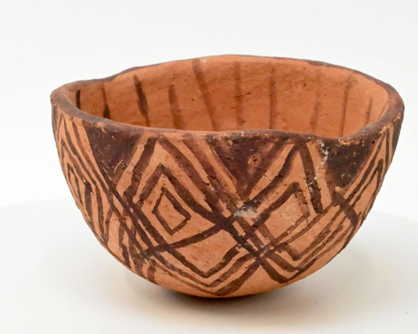 Mohave Pottery red bowl,  signed "Norge" by Betty Barrackman