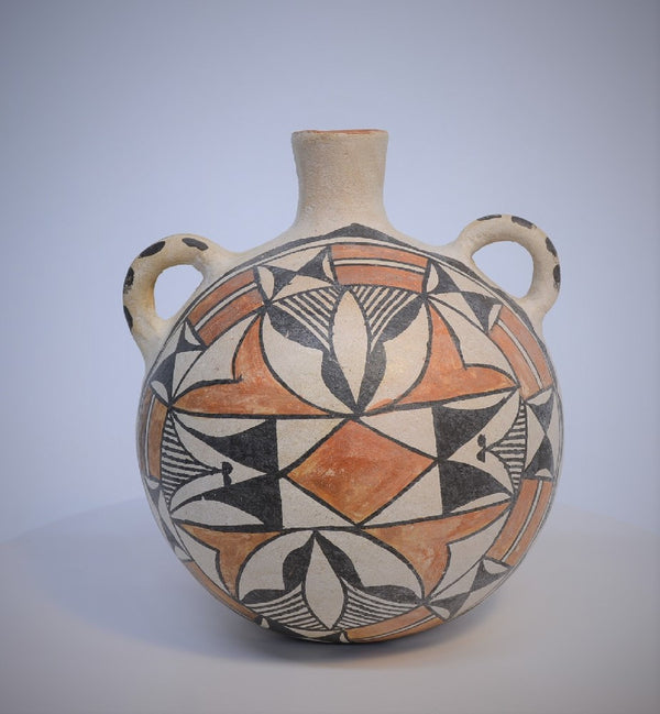 Antique Acoma Pueblo, Polychrome Canteen