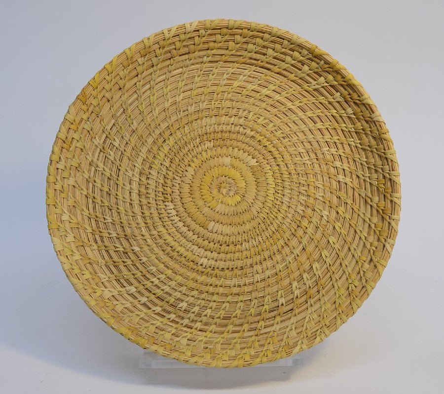 Papago basket, Southern Arizona, coiled Basket Tray of Yucca stem