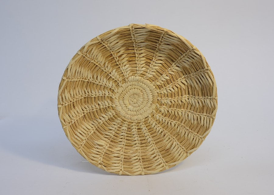 Papago basket, Southern Arizona, coiled Basket Tray of Yucca stem