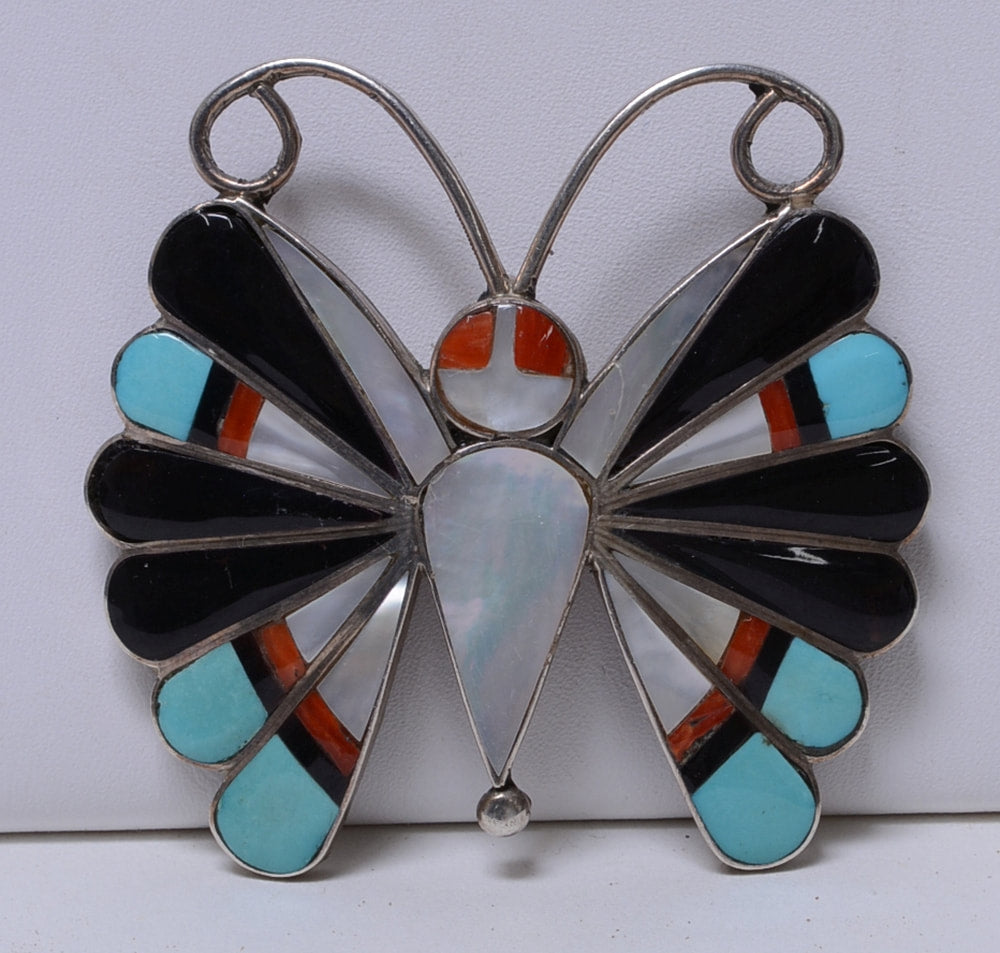 Zuni Butterfly Pin / Pendant by Sara Edaakie
