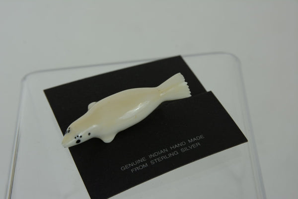 Eskimo Walrus Ivory Seal Pin