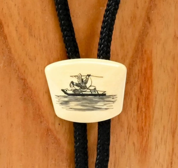 Eskimo Walrus Ivory Scrimshaw Bolo