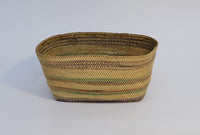 Makah Twined Basket with plaited cedar base