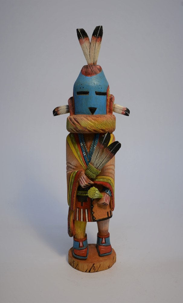 Hopi Pueblo Aholi Kachina Doll By L. Valentine