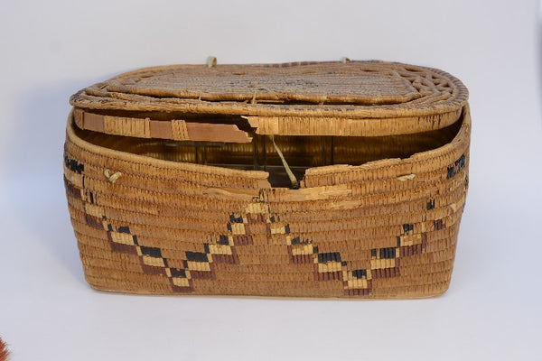 Thompson River Lidded Basket with lid; Damaged